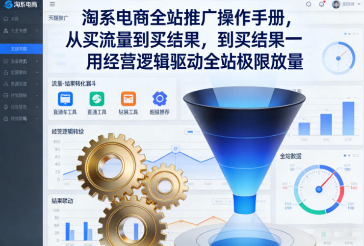 淘系电商全站推广操作手册,从买流量到买结果一用经营逻辑驱动全站极限放量-水滴知识网
