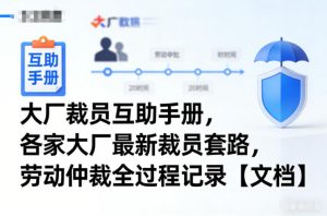 大厂裁员互助手册，各家大厂最新裁员套路，劳动仲裁全过程记录【文档】-水滴知识网