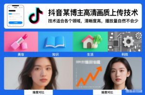 抖音某博主视频高清画质上传技术,技术适合各个领域,清晰度高,播放量自然不会少-水滴知识网
