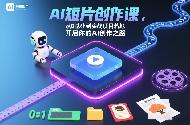 AI短片创作课,从0基础到实战项目落地,开启你的AI创作之路-水滴知识网
