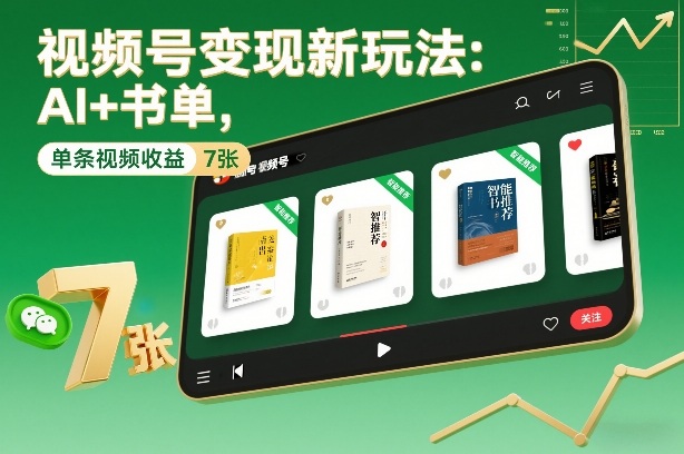视频号变现新玩法：AI+书单，单条视频收益7张+-水滴知识网