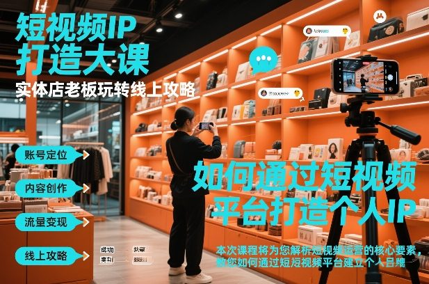 短视频ip打造大课,实体店老板玩转线上攻略-水滴知识网