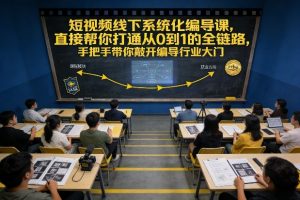 短视频线下系统化编导课,直接帮你打通从0到1的全链路,手把手带你敲开编导行业大门-水滴知识网