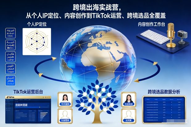 跨境出海实战营,从个人IP定位、内容创作到TikTok运营、跨境选品全覆盖-水滴知识网