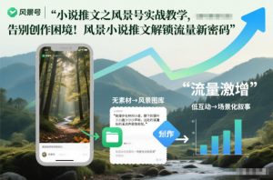 小说推文之风景号实战教学,告别创作困境!风景小说推文解锁流量新密码-水滴知识网