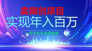 2026年通过“卖项目”实现年入百个W，一部手机在家就能做【揭秘】-水滴知识网