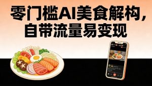 零门槛AI美食解构,自带流量易变现-水滴知识网