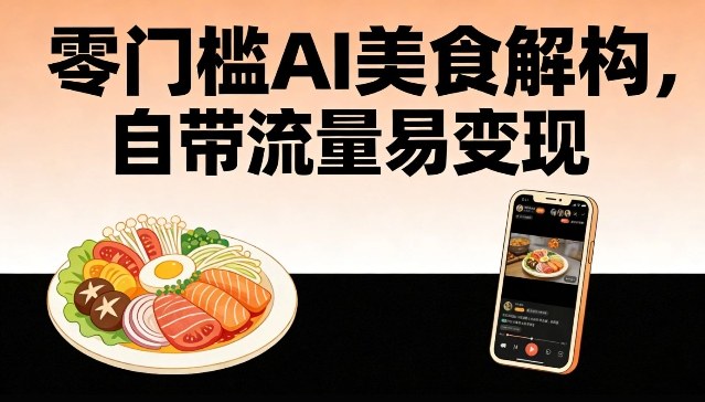 零门槛AI美食解构，自带流量易变现-水滴知识网