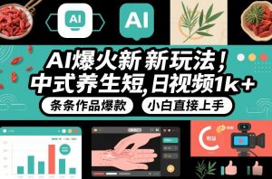 AI爆火新玩法,中式养生短视频,日收益1k+条条作品爆款,小白直接上手,附详细教程-水滴知识网