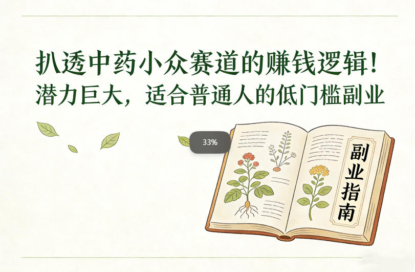 扒透中药小众赛道的賺米逻辑,潜力巨大,适合普通人的低门槛副业-水滴知识网