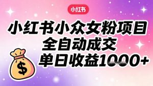 小红书小众女粉项目，全自动成交，单日收益多张-水滴知识网