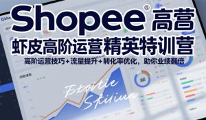 Shopee虾皮高阶运营精英特训营,高阶运营技巧+流量提升+转化率优化,助你业绩翻倍-水滴知识网