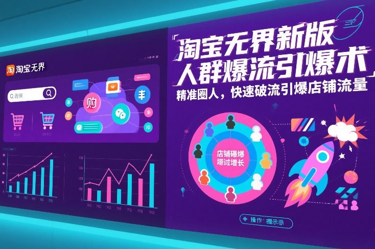 淘宝无界新版人群爆流引爆术,精准圈人,快速破流引爆店铺流量-水滴知识网
