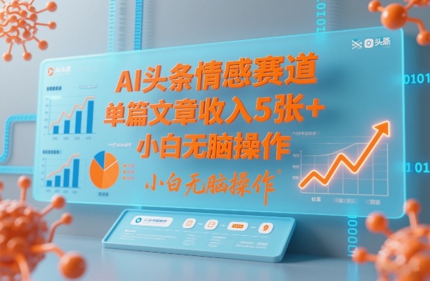 AI头条情感赛道,单篇文章收入5张+,小白无脑操作-水滴知识网