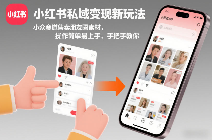 小红书私域变现新玩法，小众赛道售卖朋友圈素材，操作简单易上手，手把手教你-水滴知识网