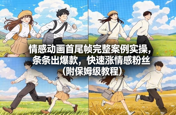 情感动画首尾帧完整案例实操,条条出爆款,快速涨情感粉丝(附保姆级教程)-水滴知识网