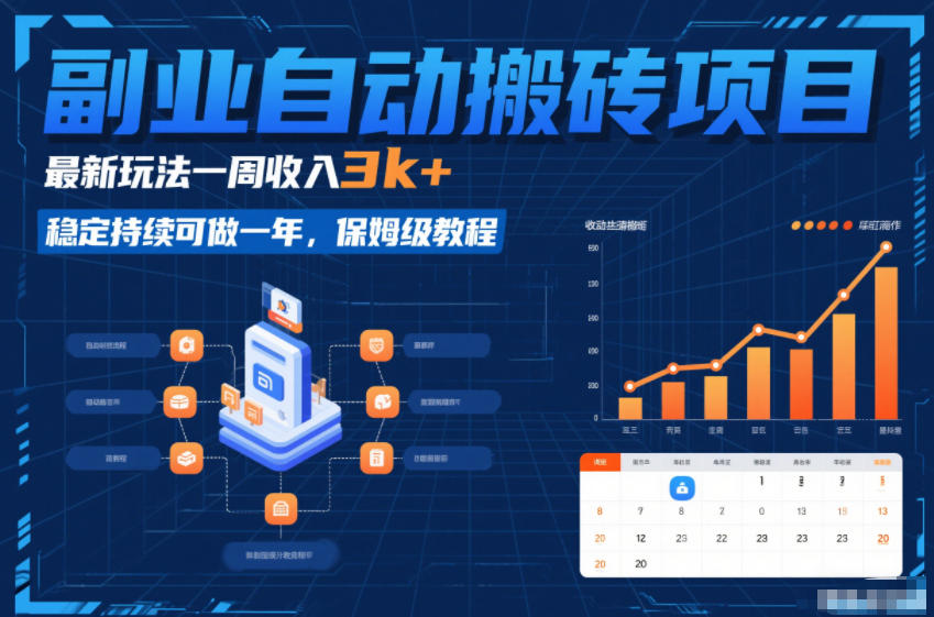 副业自动搬砖项目，最新玩法一周收入3k+，稳定持续可做一年，保姆级教程【揭秘】-水滴知识网