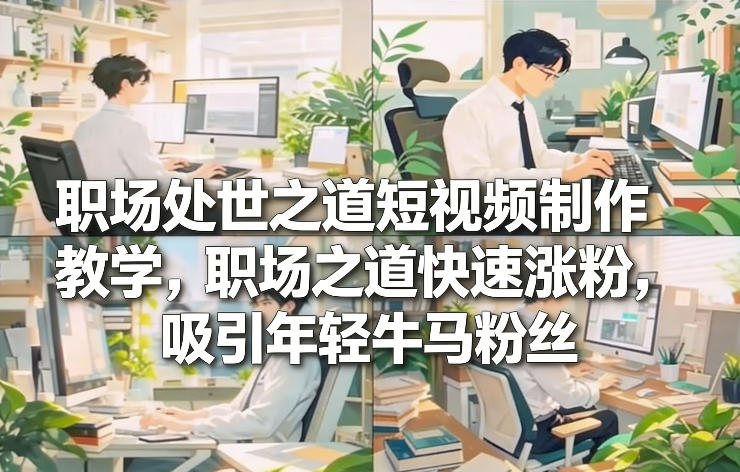 职场处世之道短视频制作教学,职场之道快速涨粉,吸引年轻牛马粉丝-水滴知识网