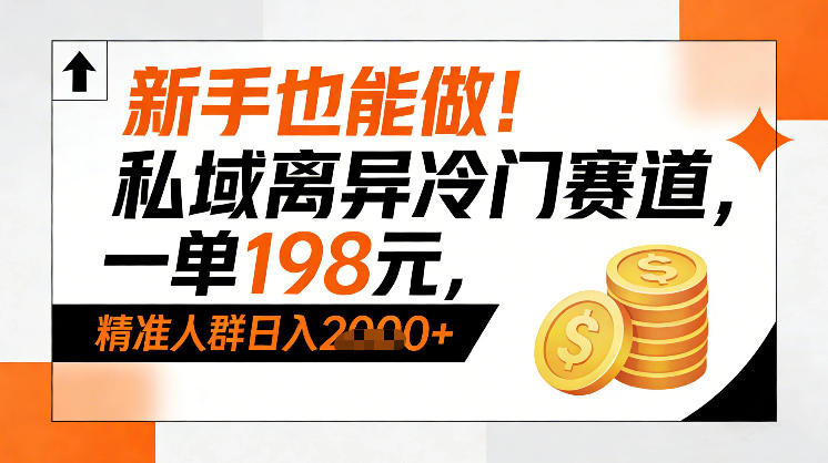 新手也能做!私域离异冷门赛道,一单198,精准人群日入1k+-水滴知识网