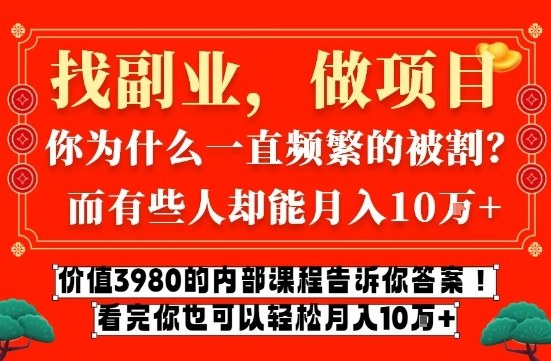 价值3980的网创内部课程，告诉你互联网创业月入10个W的秘密【揭秘】-水滴知识网