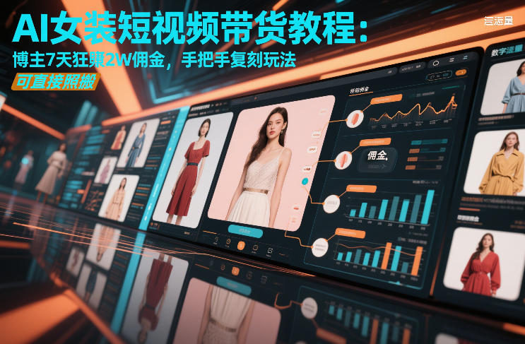 AI女装短视频带货教程:博主7天狂賺2W佣金,手把手复刻玩法,可直接照搬-水滴知识网