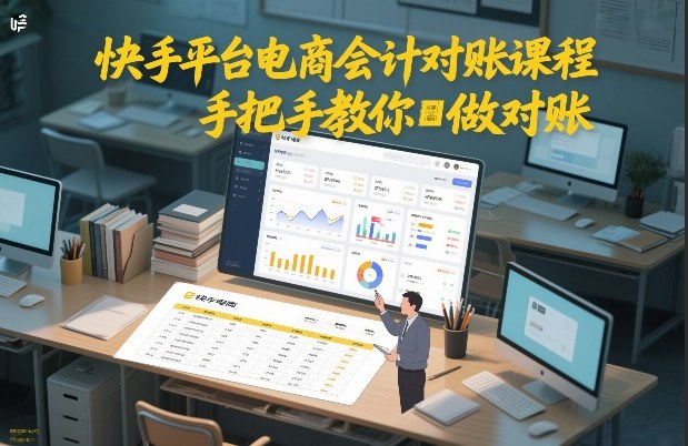 快手平台电商会计对账课程,手把手教你做对账-水滴知识网