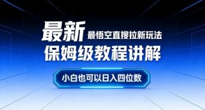 最新最悟空直搜拉新玩法保姆级教程讲解，小白也可以日入四位数-水滴知识网