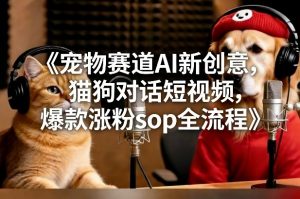 宠物赛道AI新创意,猫狗对话短视频,爆款涨粉sop全流程-水滴知识网
