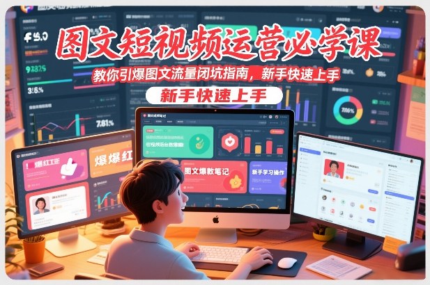 图文短视频运营必学课，教你引爆图文流量闭坑指南，新手快速上手-水滴知识网