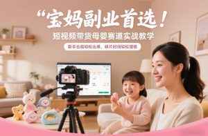 宝妈副业首选！短视频带货母婴赛道实战教学，新手也能轻松出单，碎片时间轻松增收-水滴知识网