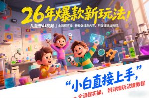 26年爆款新玩法,儿童科普AI视频,全流程实操,轻松做爆款内容,小白直接上手,附详细玩法教程-水滴知识网