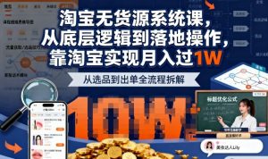 2025最新淘宝无货源系统课,从底层逻辑到落地操作,靠淘宝实现月入过1W(更新)-水滴知识网