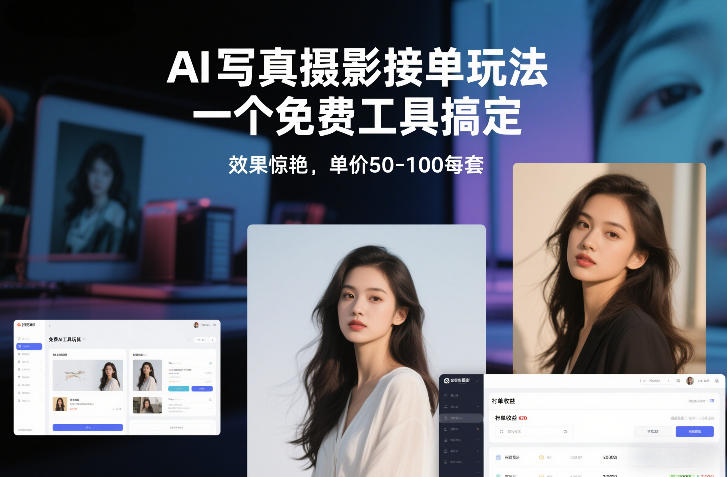 AI写真摄影接单玩法,一个免费工具搞定,效果惊艳,单价50-100每套-水滴知识网