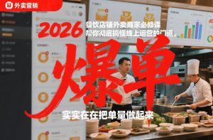 2026餐饮店铺外卖商家必修课,帮你彻底搞懂线上运营的门道,实实在在把单量做起来-水滴知识网