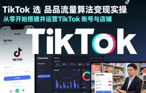 TikTok选品流量算法变现实操,从零开始搭建并运营TikTok账号与店铺-水滴知识网