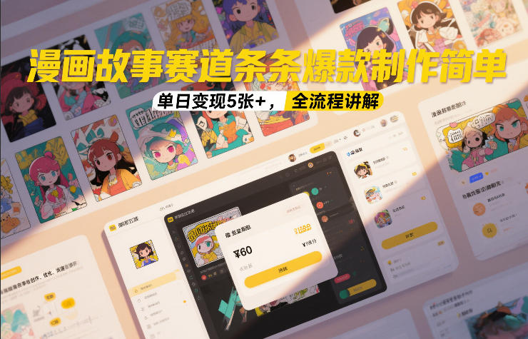 漫画故事赛道条条爆款制作简单,单日变现5张+,全流程讲解-水滴知识网