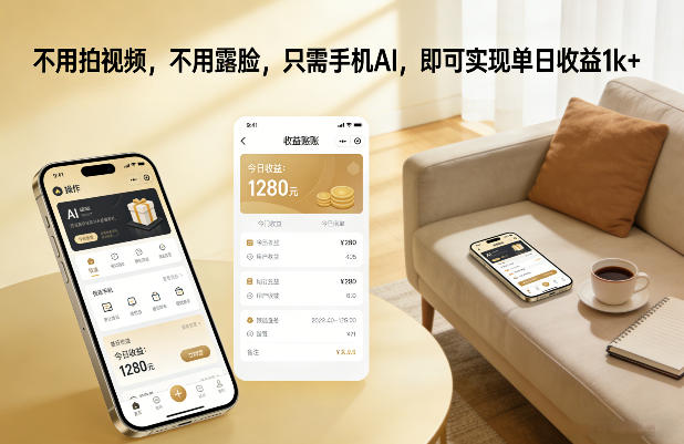 不用拍视频,不用露脸,只需手机AI,即可实现单日收益1k+【揭秘】-水滴知识网
