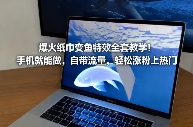 爆火纸巾变鱼特效全套教学!手机就能做,自带流量,轻松涨粉上热门-水滴知识网