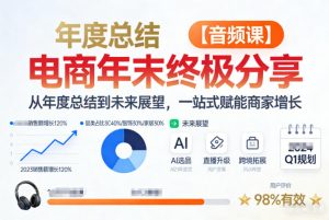 电商年未终极分享,从年度总结到未来展望,一站式赋能商家增长【音频课】-水滴知识网