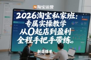 2026淘宝私家班：专属实操教学，从0起店到盈利，全程手把手带练-水滴知识网