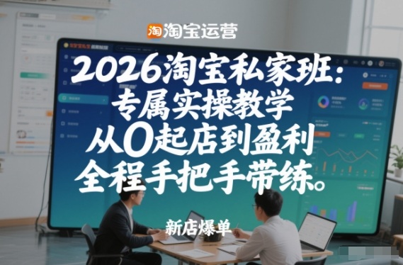 2026淘宝私家班:专属实操教学,从0起店到盈利,全程手把手带练-水滴知识网