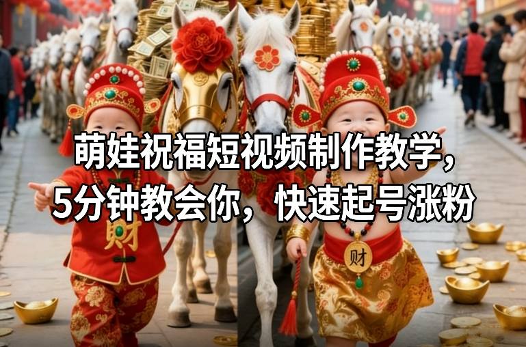 萌娃祝福短视频制作教学，5分钟教会你，快速起号涨粉-水滴知识网