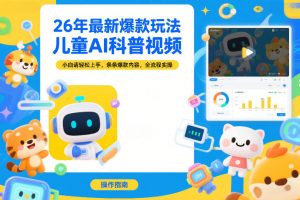 26年最新爆款玩法，儿童AI科普视频，小白请轻松上手，条条爆款内容，全流程实操-水滴知识网