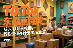 TikTok东南亚跨境从0-1认知实操课，教你快速开始出海生意-水滴知识网