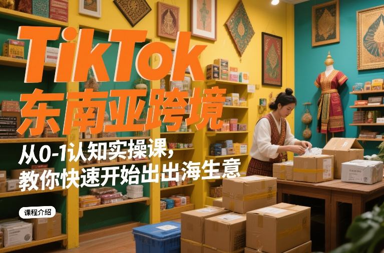 TikTok东南亚跨境从0-1认知实操课，教你快速开始出海生意-水滴知识网