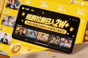短剧拉新日入2W+大佬分享盘点搞笑玩法爆单实操经验-水滴知识网