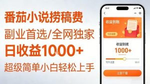 全网独家!番茄小说捞稿费,日收益1k+,副业必看,小白易上手,超级简单【揭秘】-水滴知识网