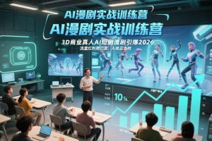 AI漫剧实战训练营,3D商业真人AI短剧漫剧引爆2026,流量红利期已至,入场正当时-水滴知识网