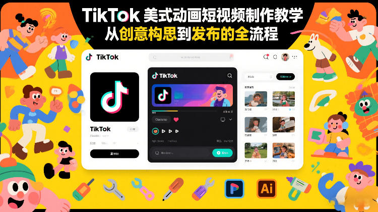 TikTok美式动画短视频制作教学,从创意构思到发布的全流程-水滴知识网
