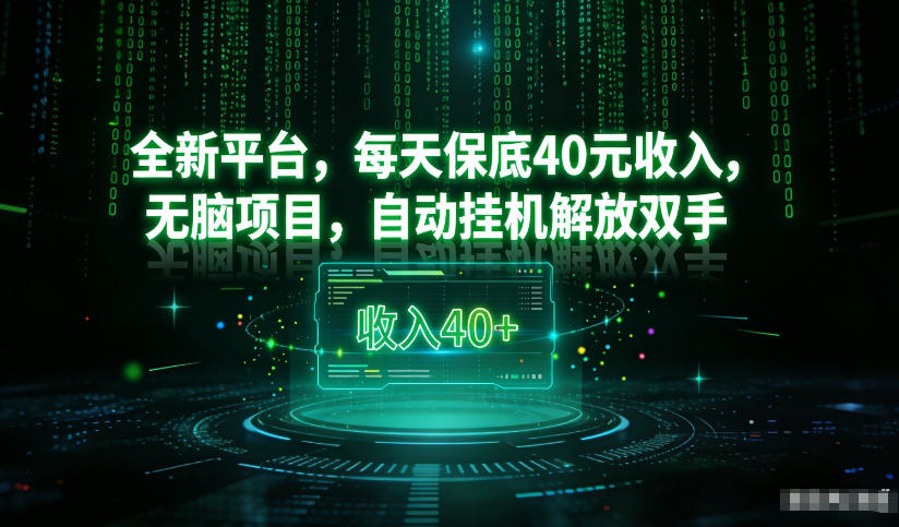 最新看广平台，每天保底30-4米，无脑项目，自动挂G解放双手【揭秘】-水滴知识网